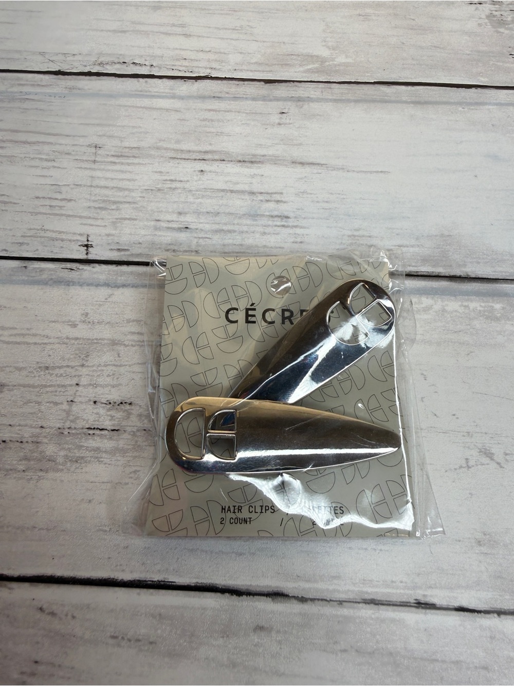 CECRED Silver Metal Snap Hair Clips - 2 Pack